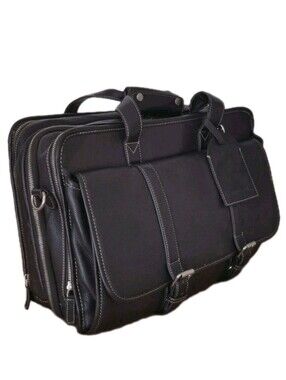 Levenger Luxury Pebbled Leather Expandable Briefcase.